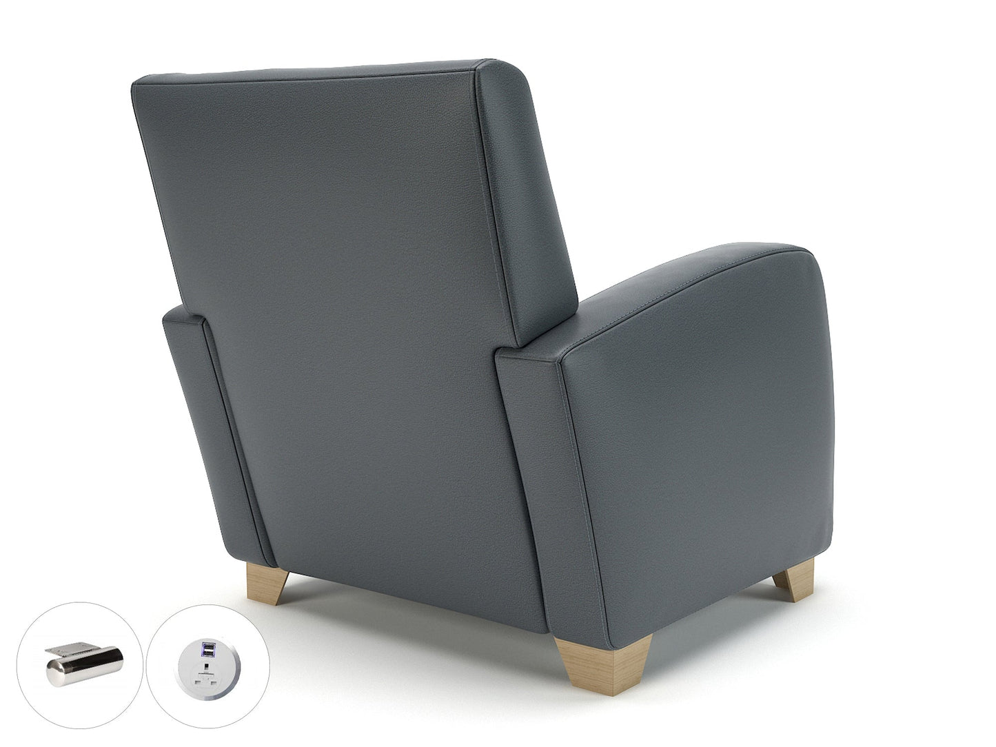Wynne 81cm Wide Armchair in Cristina Marrone Ultima Faux Leather - Ergometric
