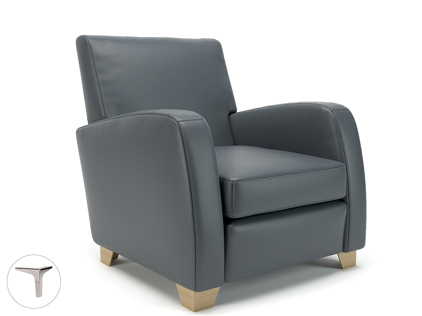 Wynne 81cm Wide Armchair in Cristina Marrone Ultima Faux Leather - Ergometric