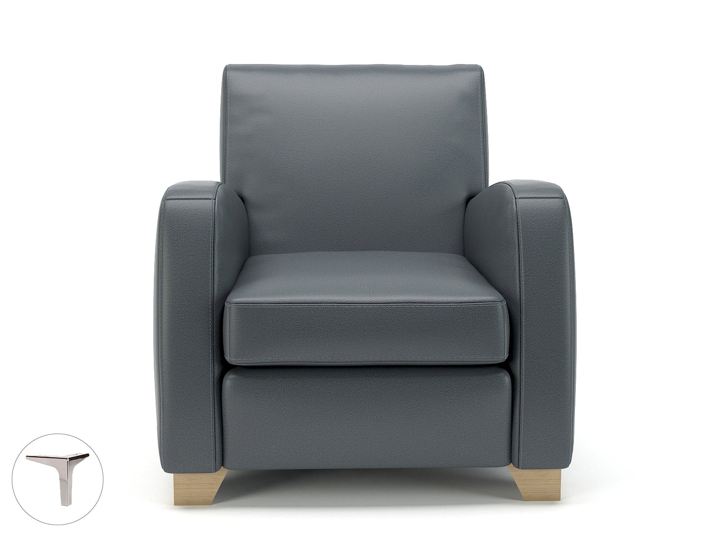 Wynne 81cm Wide Armchair in Cristina Marrone Ultima Faux Leather - Ergometric