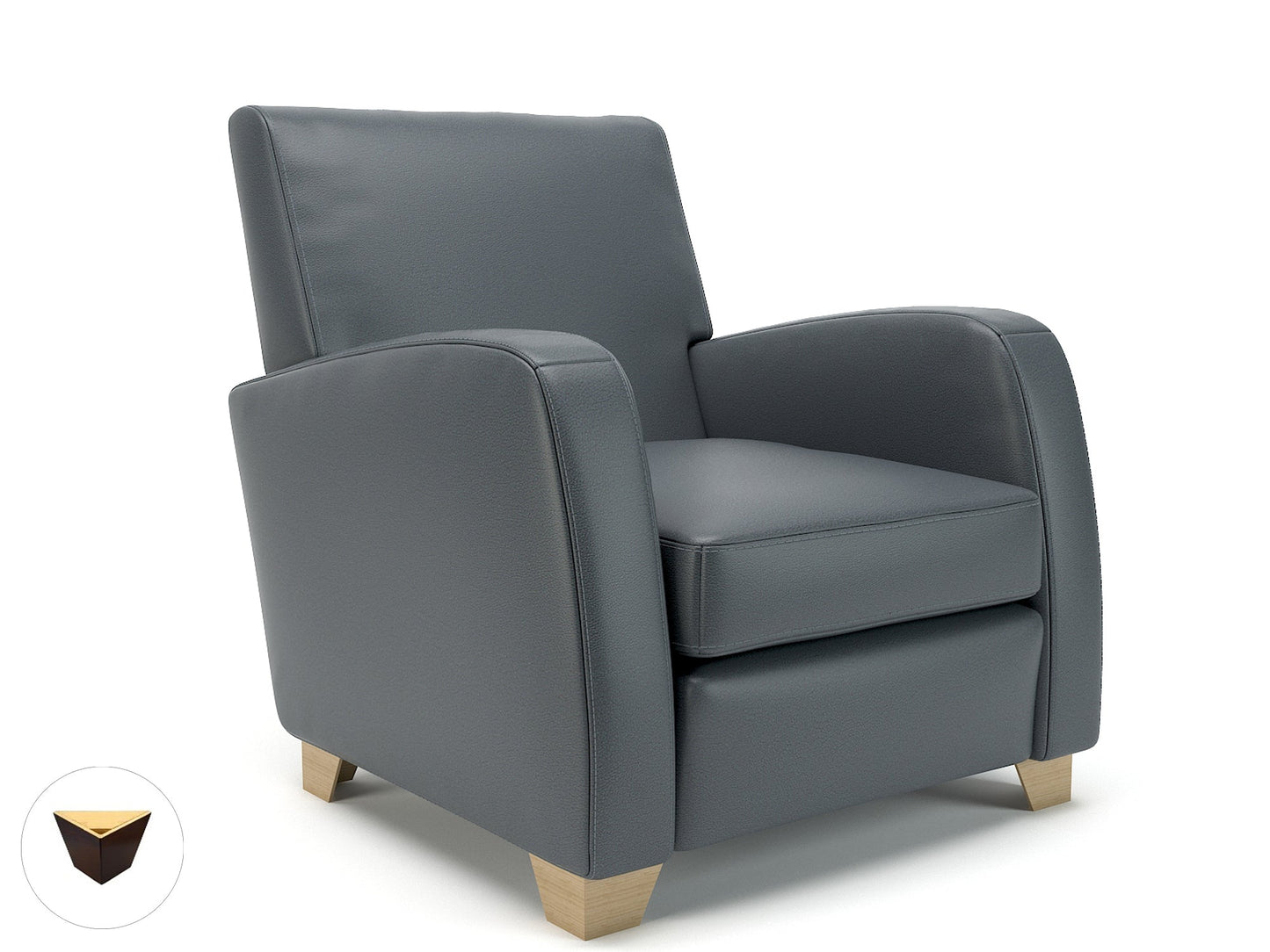 Wynne 81cm Wide Armchair in Cristina Marrone Ultima Faux Leather - Ergometric