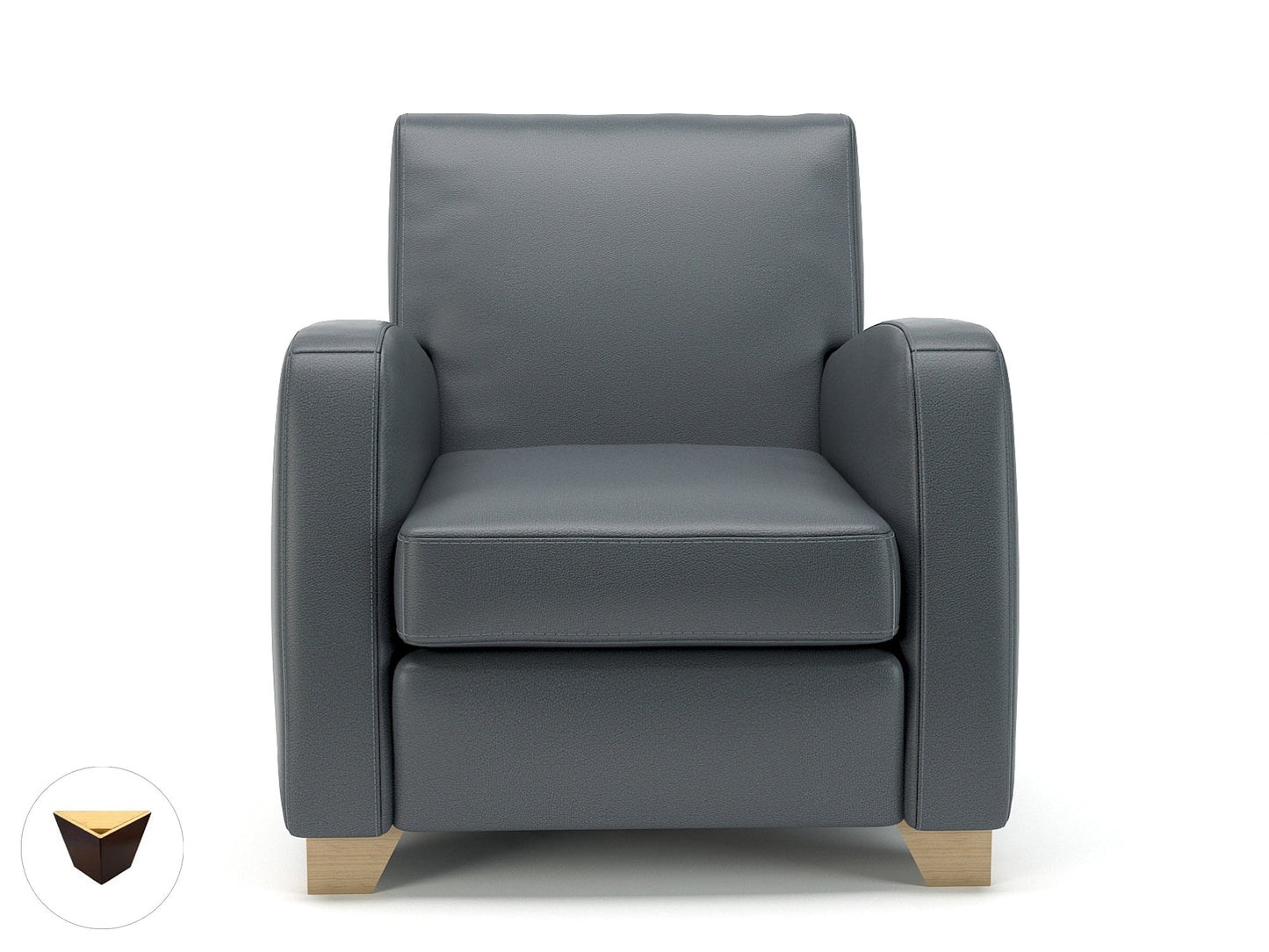 Wynne 81cm Wide Armchair in Cristina Marrone Ultima Faux Leather - Ergometric