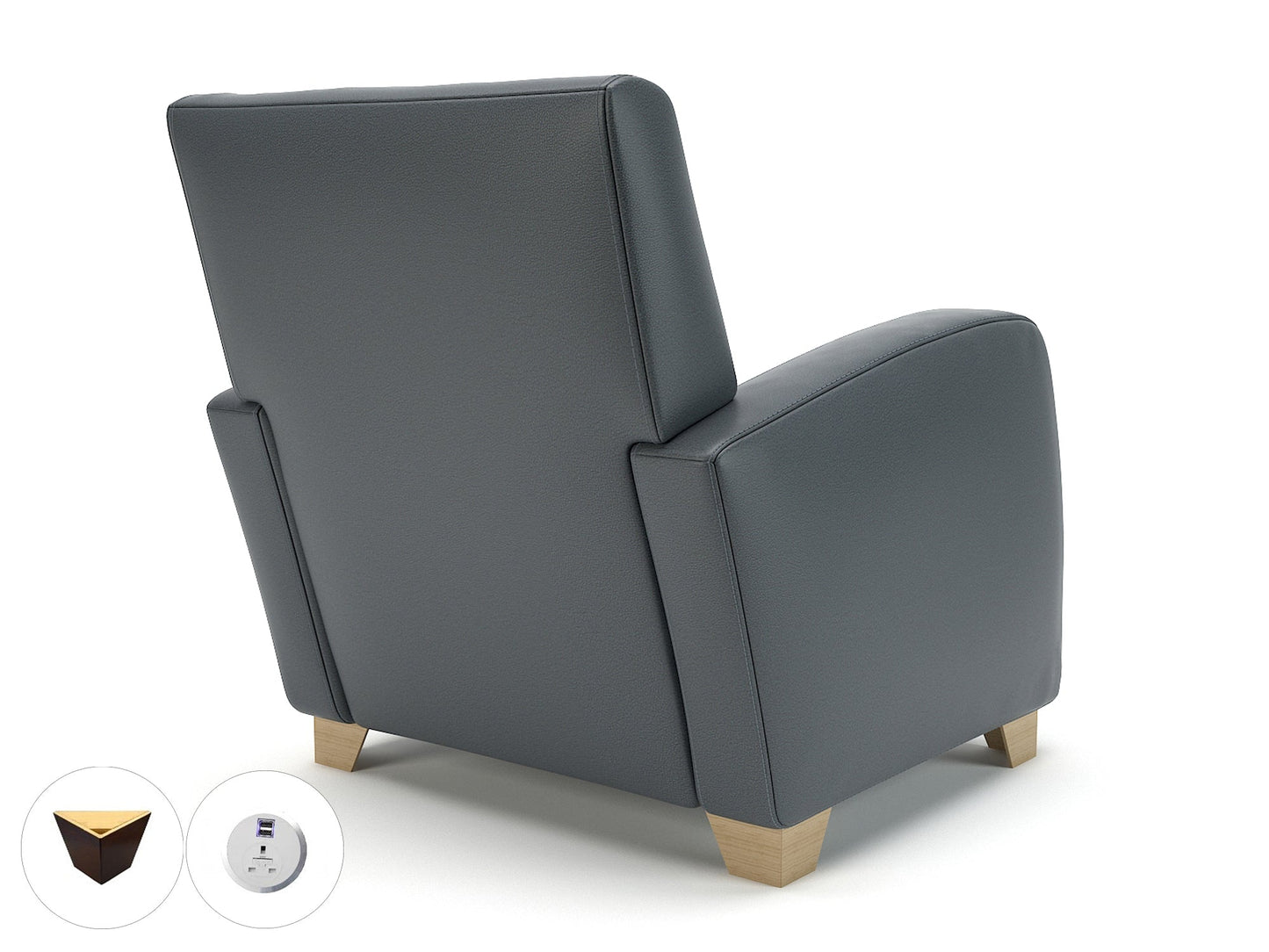 Wynne 81cm Wide Armchair in Cristina Marrone Ultima Faux Leather - Ergometric