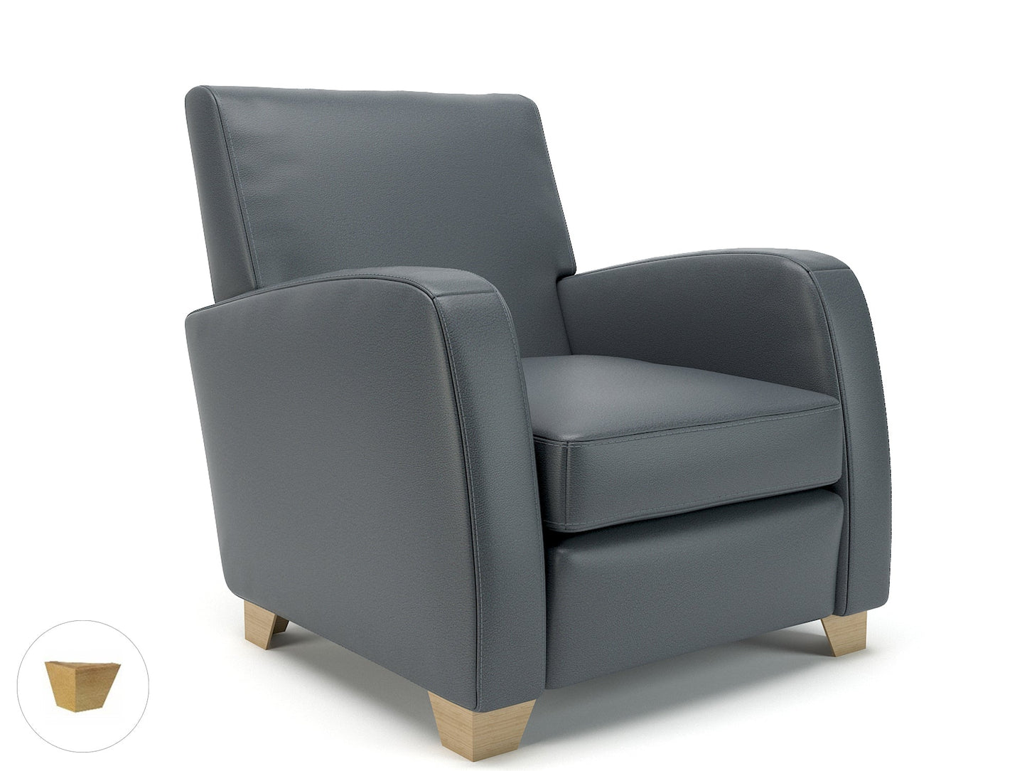 Wynne 81cm Wide Armchair in Cristina Marrone Ultima Faux Leather - Ergometric