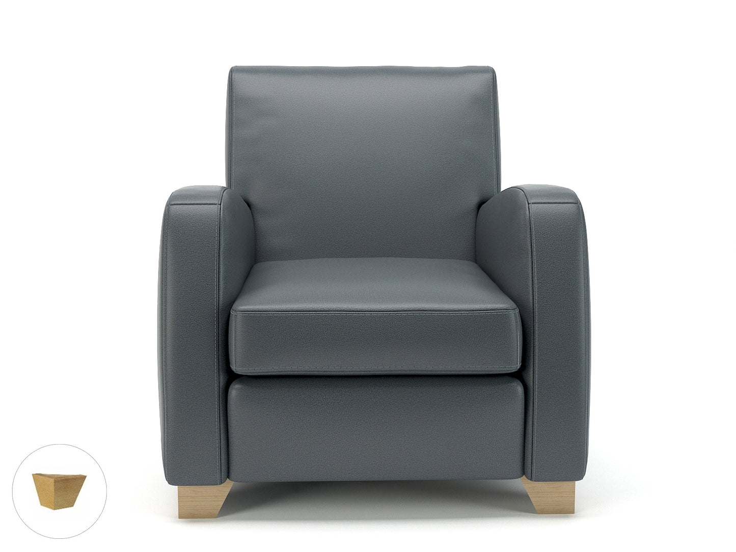Wynne 81cm Wide Armchair in Cristina Marrone Ultima Faux Leather - Ergometric