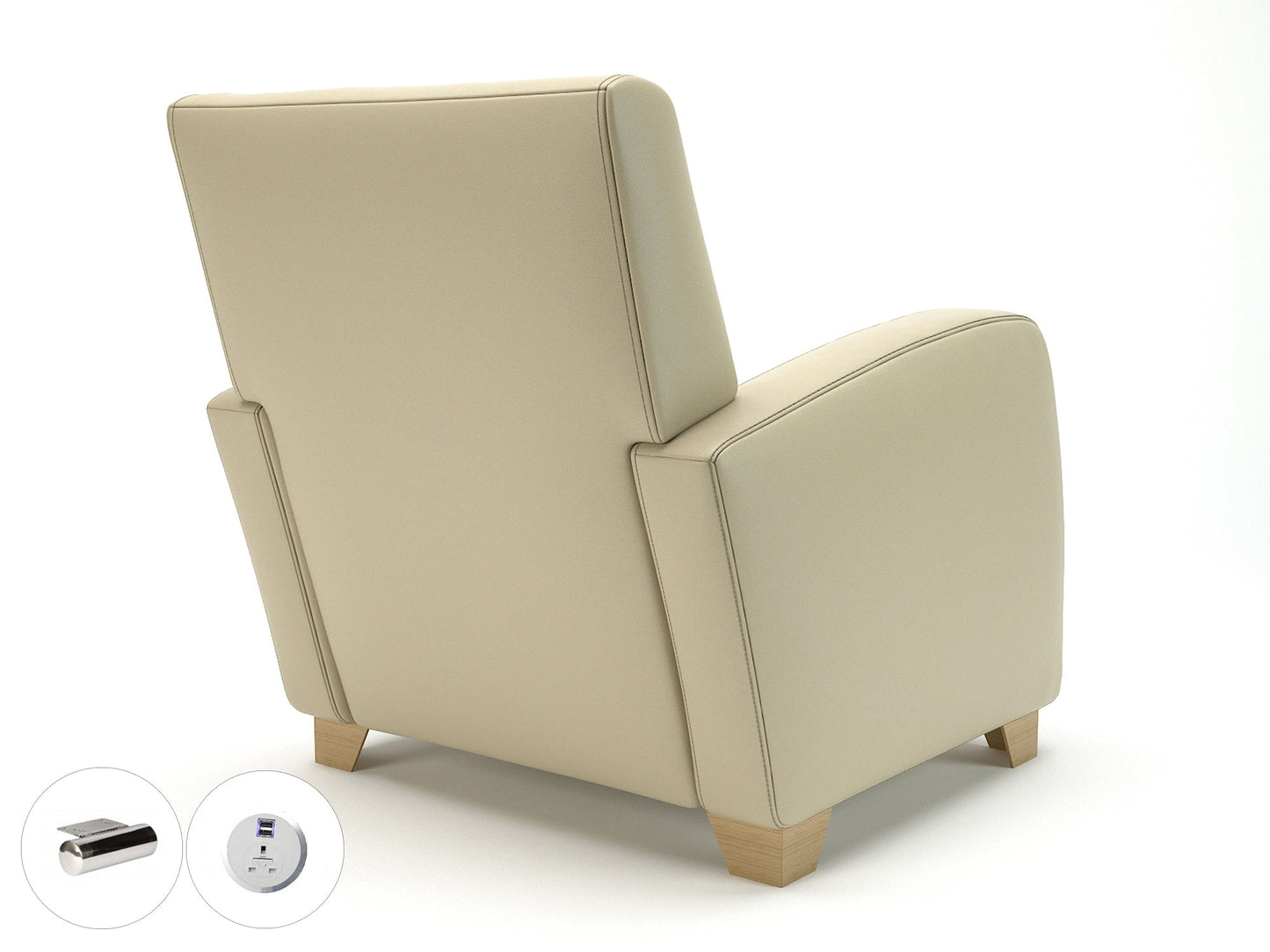 Wynne 81cm Wide Armchair in Cristina Marrone Ultima Faux Leather - Ergometric