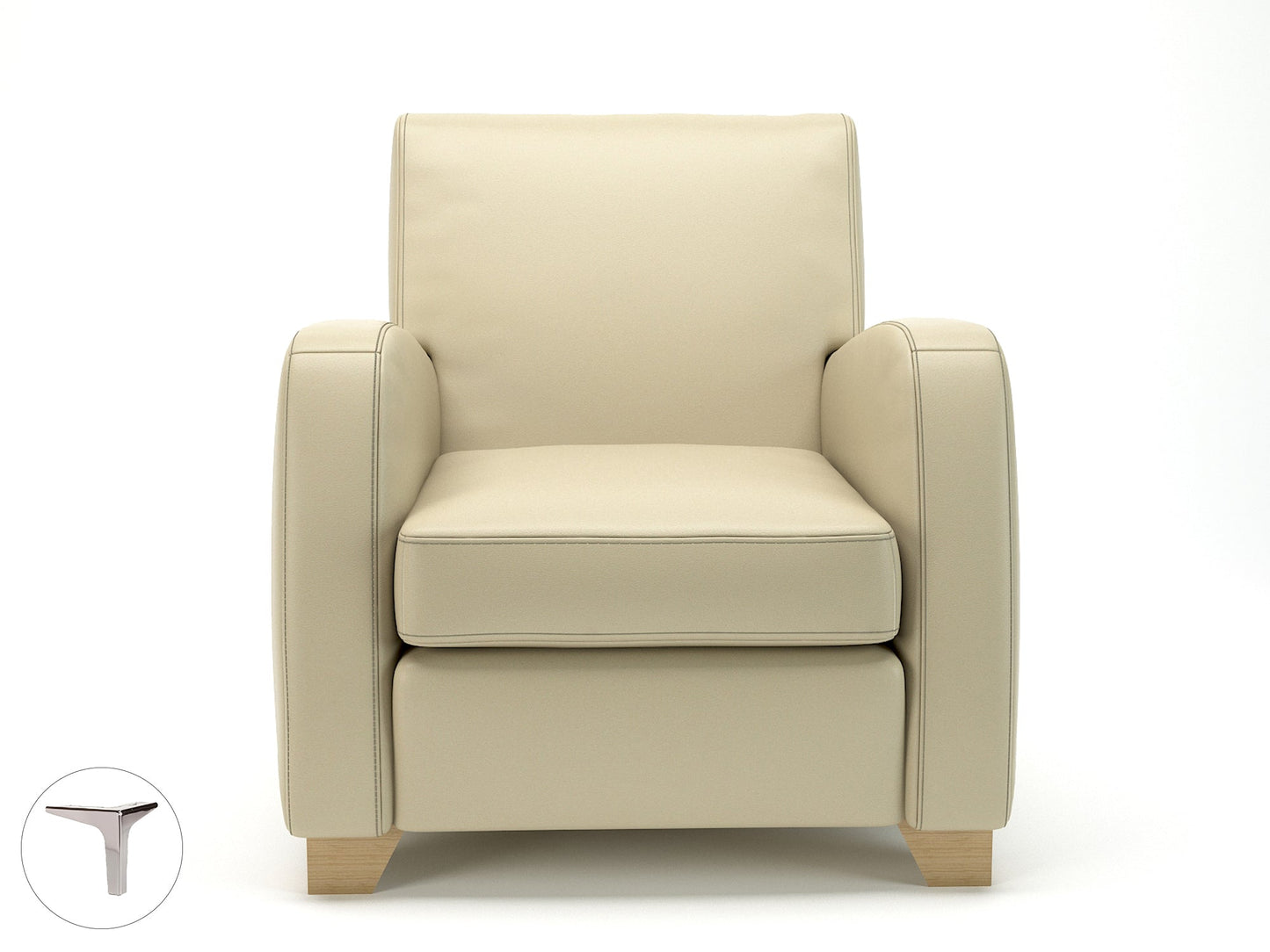 Wynne 81cm Wide Armchair in Cristina Marrone Ultima Faux Leather - Ergometric