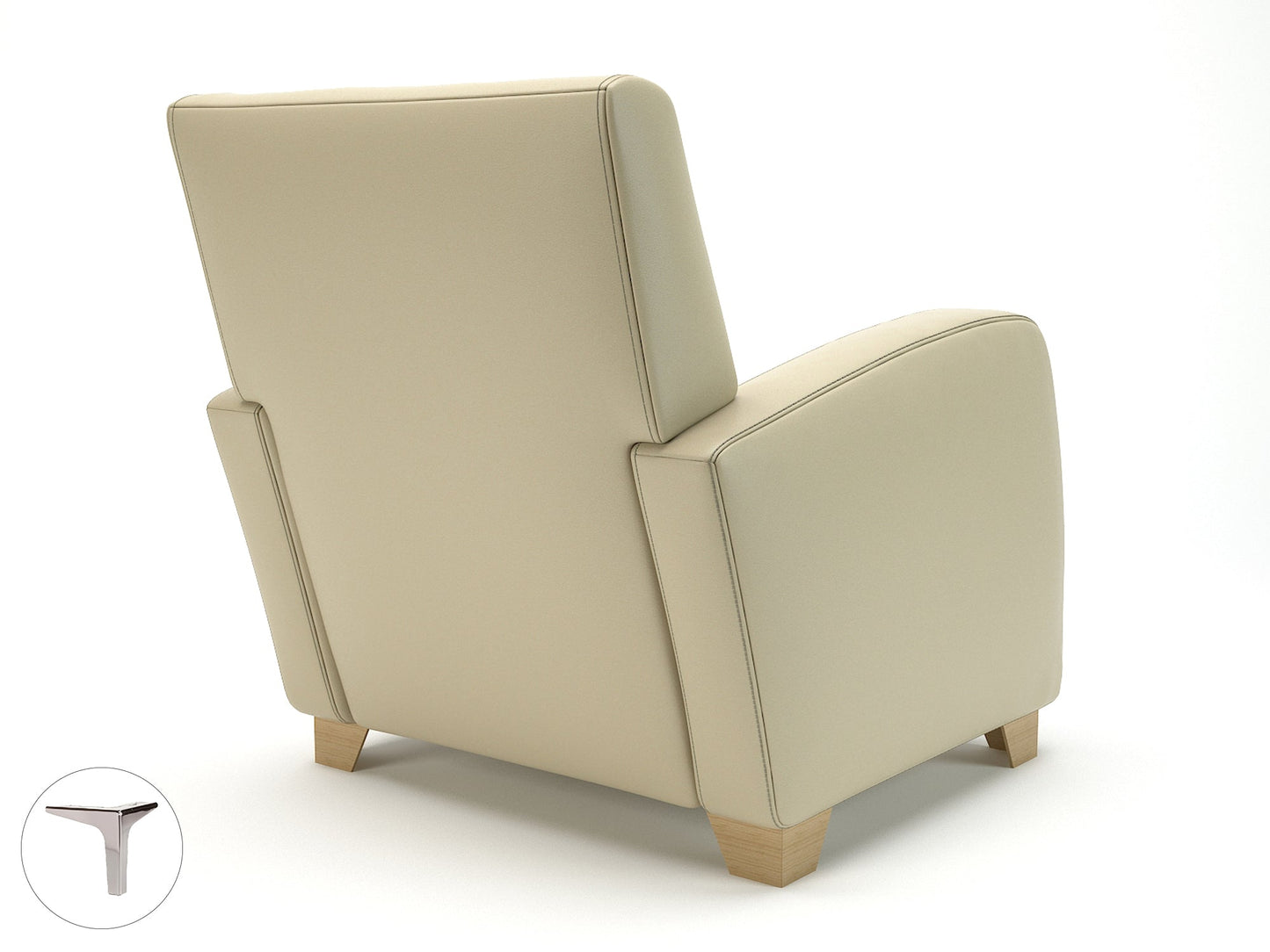 Wynne 81cm Wide Armchair in Cristina Marrone Ultima Faux Leather - Ergometric