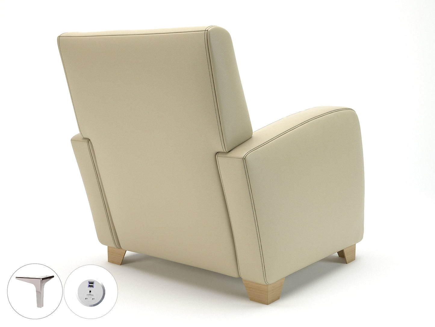 Wynne 81cm Wide Armchair in Cristina Marrone Ultima Faux Leather - Ergometric