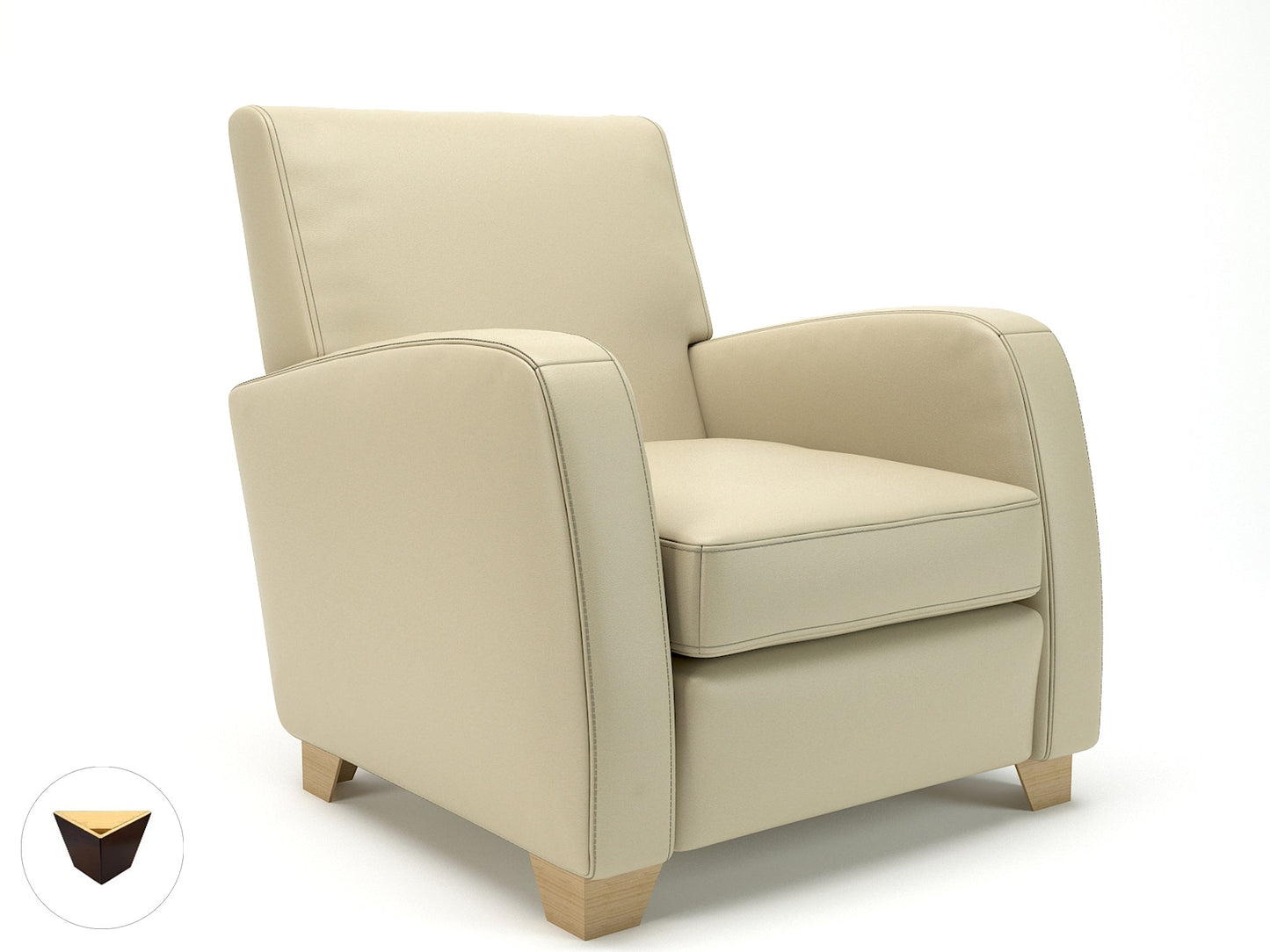 Wynne 81cm Wide Armchair in Cristina Marrone Ultima Faux Leather - Ergometric