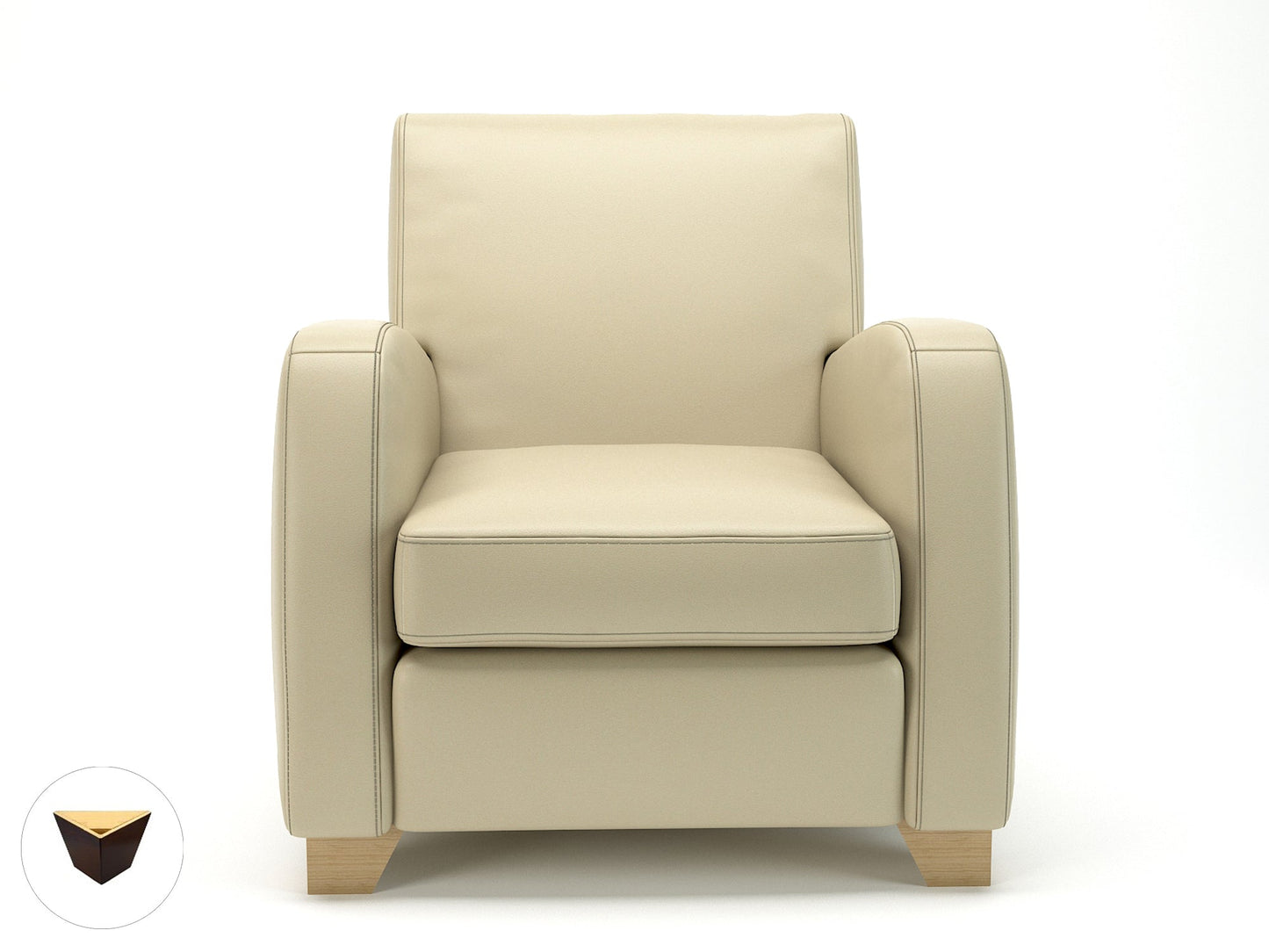 Wynne 81cm Wide Armchair in Cristina Marrone Ultima Faux Leather - Ergometric