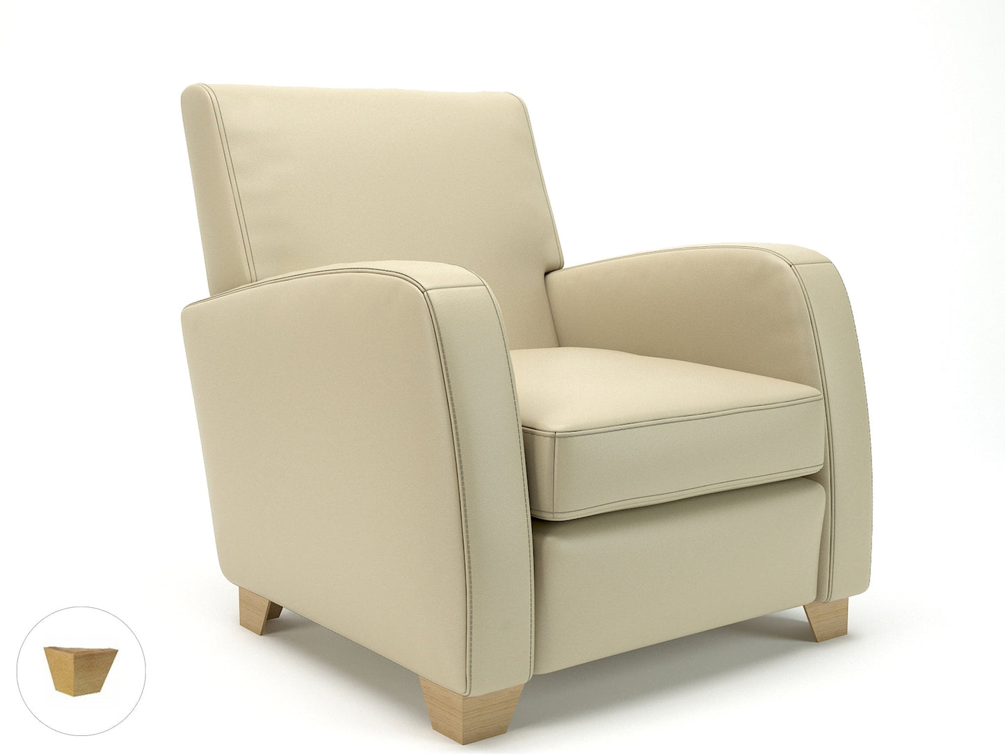Wynne 81cm Wide Armchair in Cristina Marrone Ultima Faux Leather - Ergometric