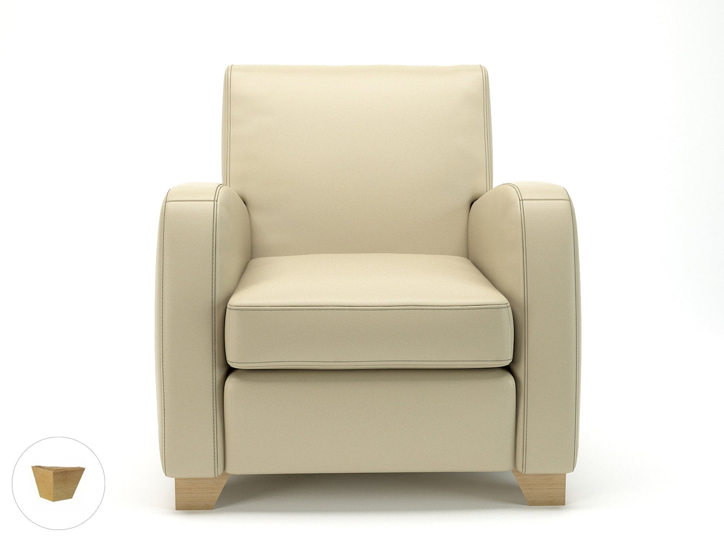 Wynne 81cm Wide Armchair in Cristina Marrone Ultima Faux Leather - Ergometric