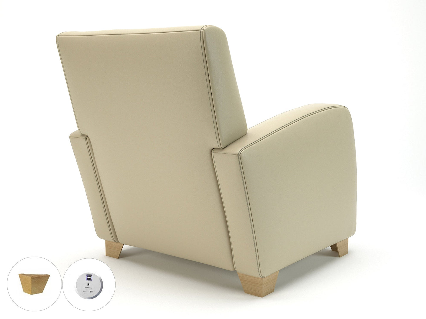Wynne 81cm Wide Armchair in Cristina Marrone Ultima Faux Leather - Ergometric