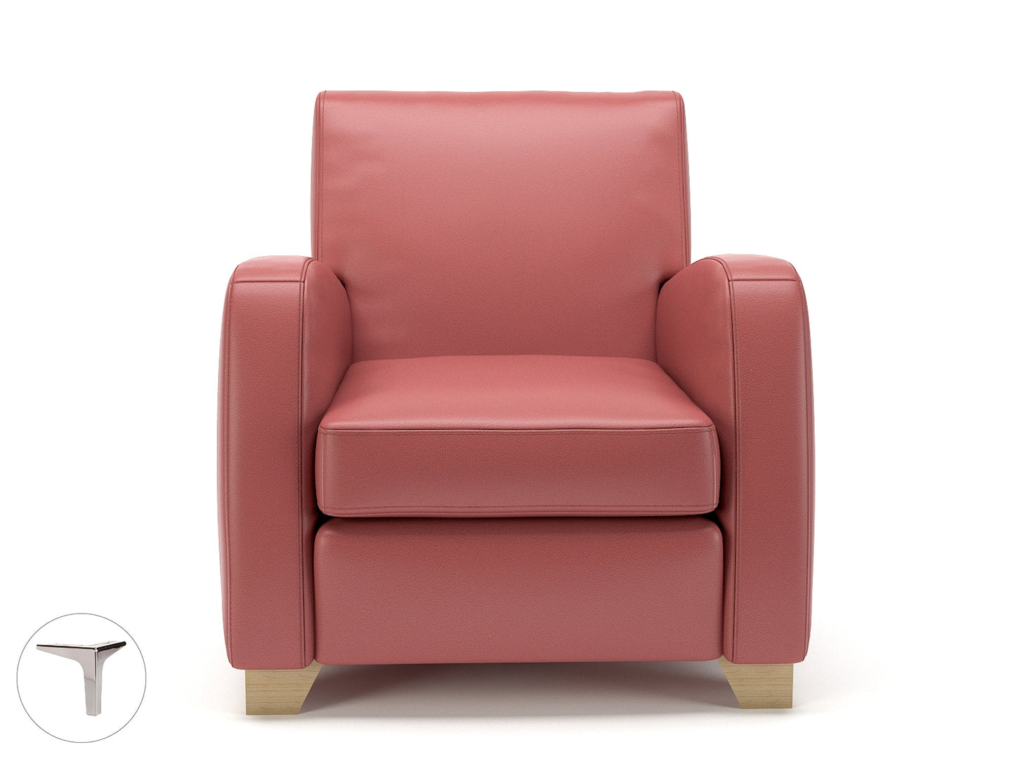 Wynne 81cm Wide Armchair in Cristina Marrone Ultima Faux Leather - Ergometric
