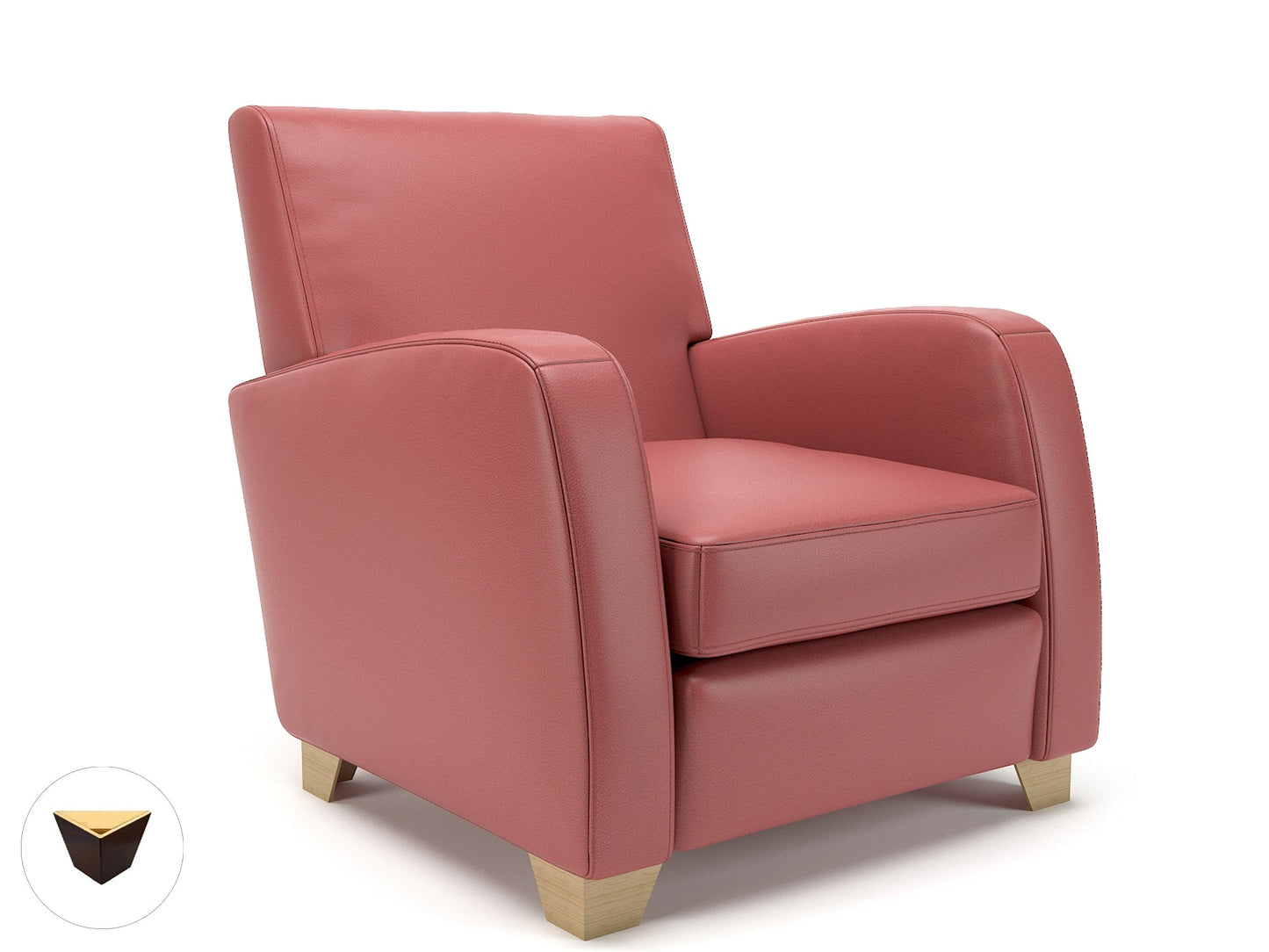 Wynne 81cm Wide Armchair in Cristina Marrone Ultima Faux Leather - Ergometric
