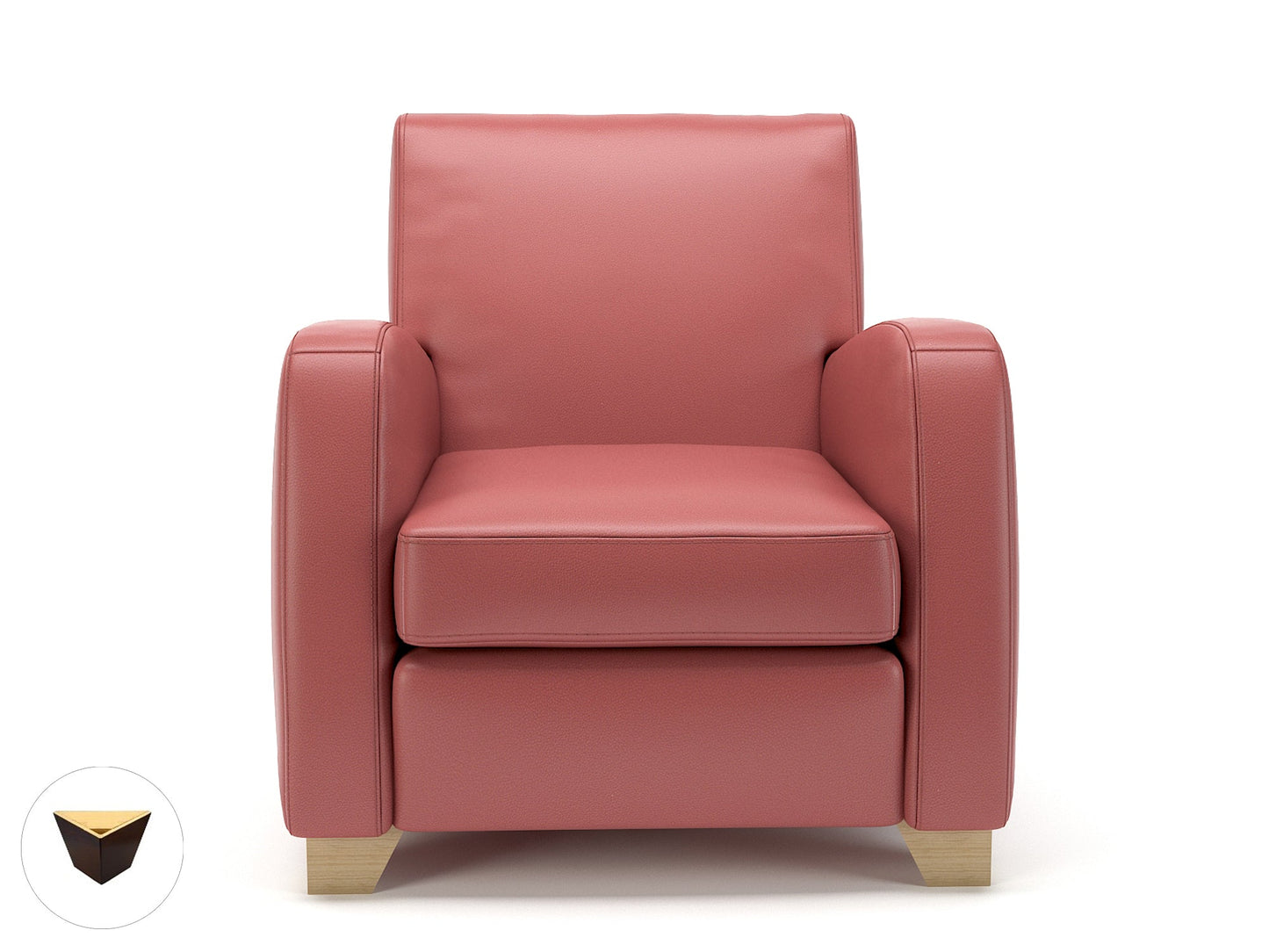 Wynne 81cm Wide Armchair in Cristina Marrone Ultima Faux Leather - Ergometric