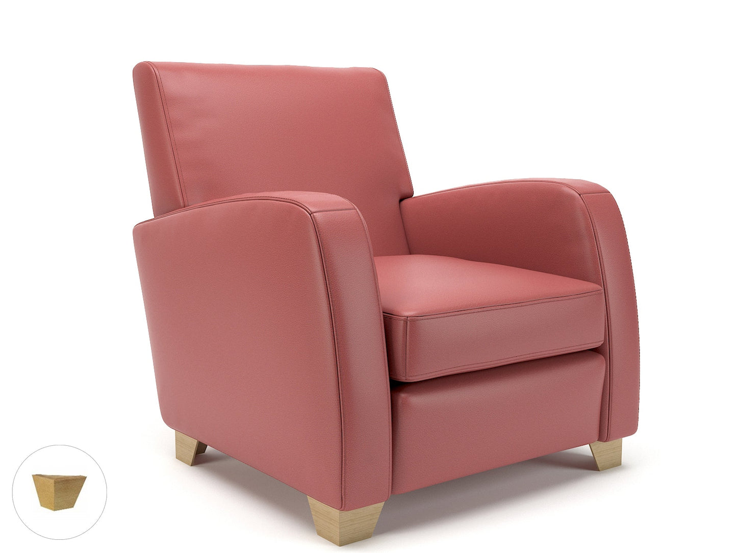 Wynne 81cm Wide Armchair in Cristina Marrone Ultima Faux Leather - Ergometric