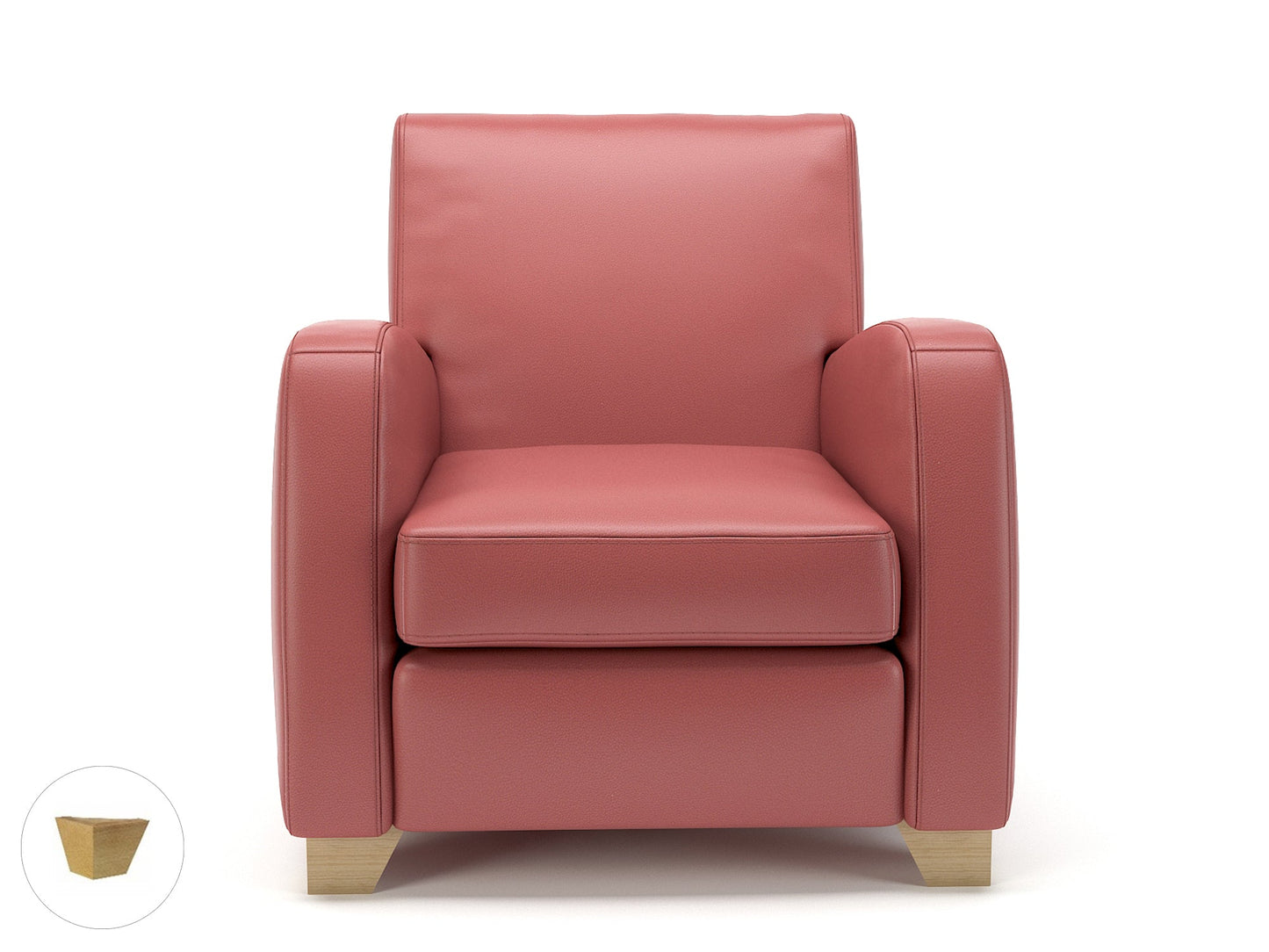 Wynne 81cm Wide Armchair in Cristina Marrone Ultima Faux Leather - Ergometric