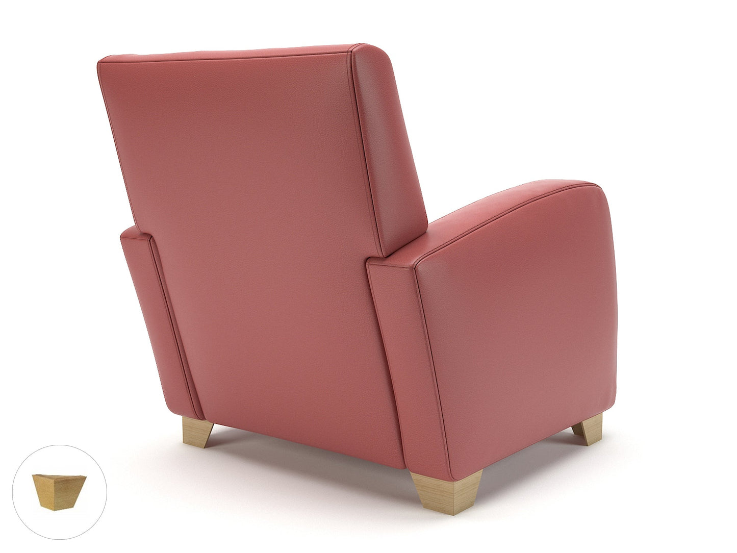 Wynne 81cm Wide Armchair in Cristina Marrone Ultima Faux Leather - Ergometric