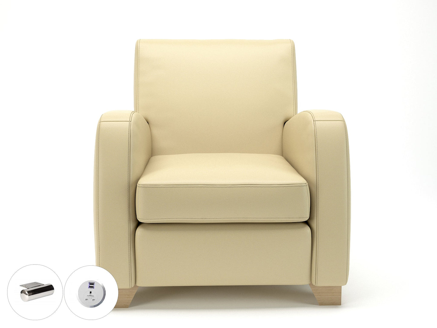 Wynne 81cm Wide Armchair in Cristina Marrone Ultima Faux Leather - Ergometric