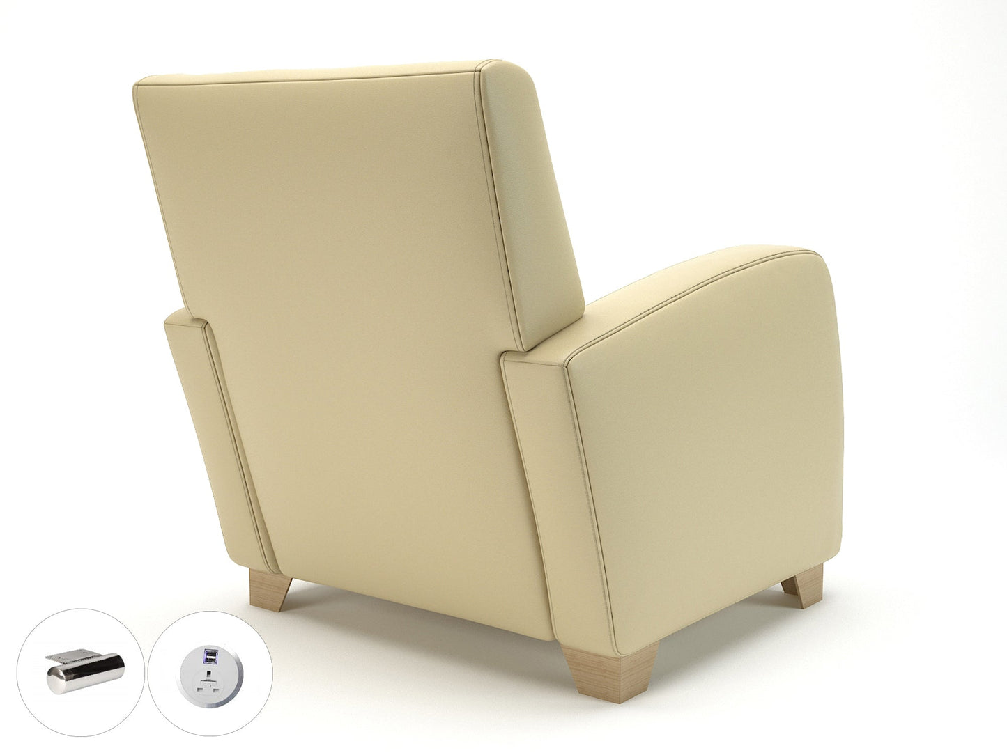 Wynne 81cm Wide Armchair in Cristina Marrone Ultima Faux Leather - Ergometric