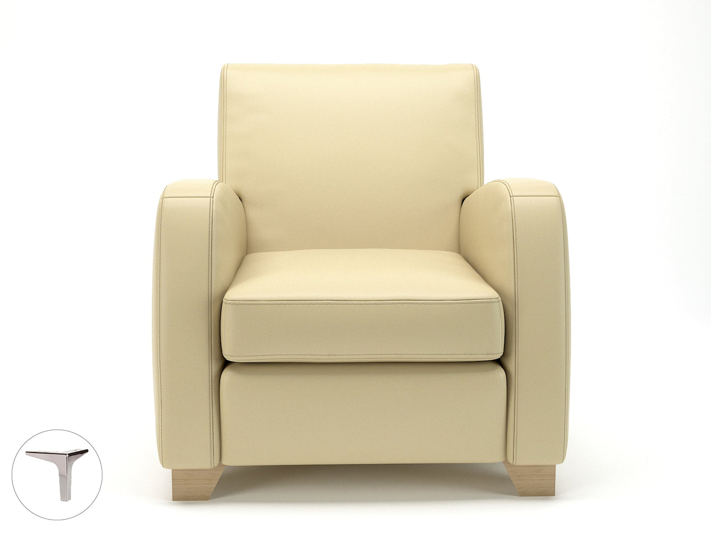 Wynne 81cm Wide Armchair in Cristina Marrone Ultima Faux Leather - Ergometric