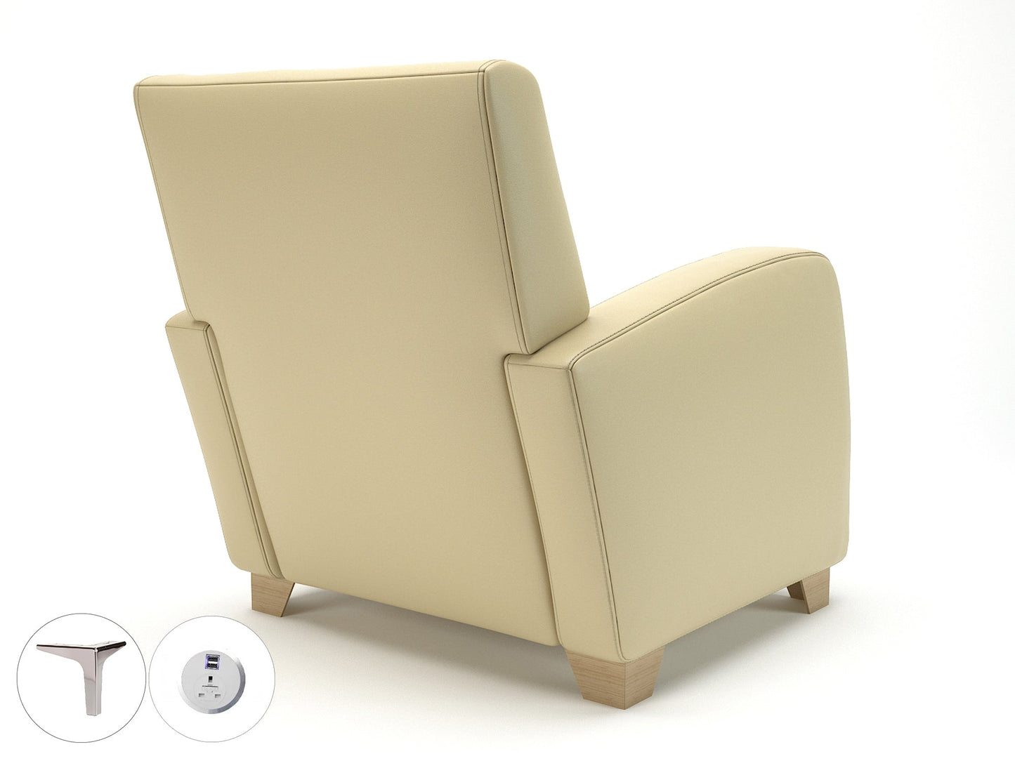 Wynne 81cm Wide Armchair in Cristina Marrone Ultima Faux Leather - Ergometric