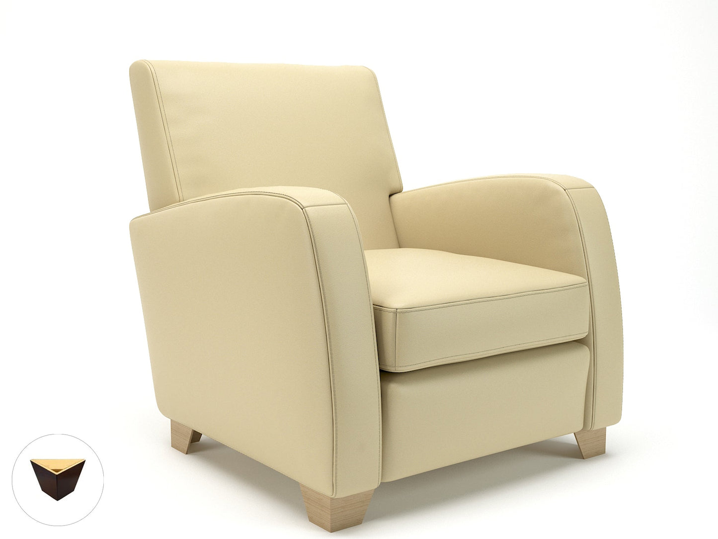 Wynne 81cm Wide Armchair in Cristina Marrone Ultima Faux Leather - Ergometric