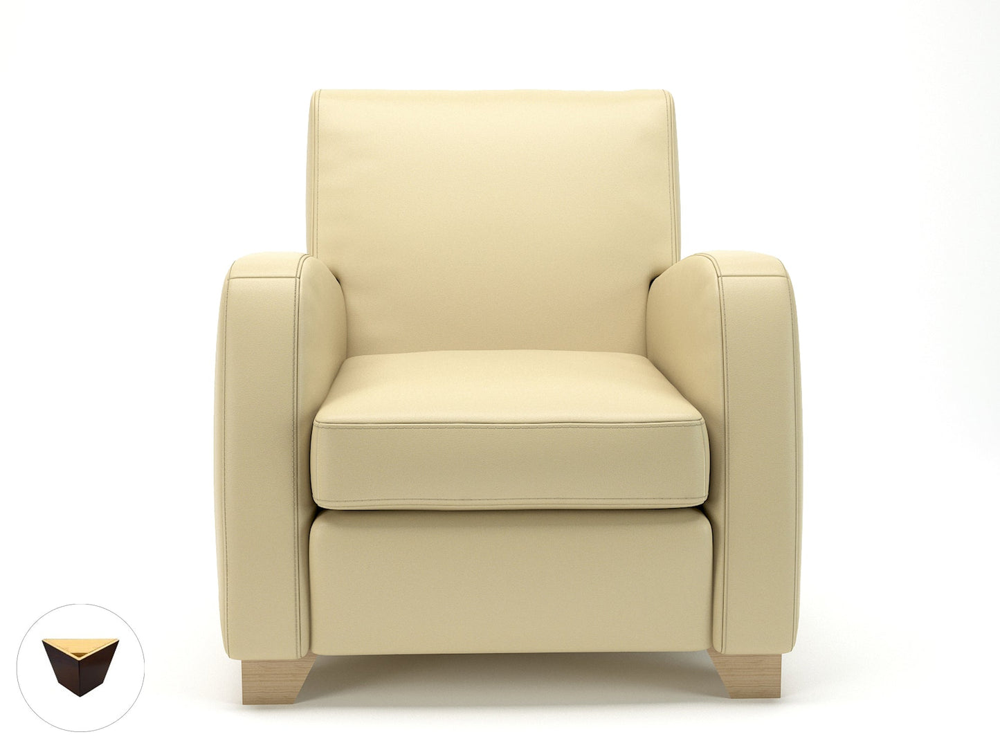 Wynne 81cm Wide Armchair in Cristina Marrone Ultima Faux Leather - Ergometric