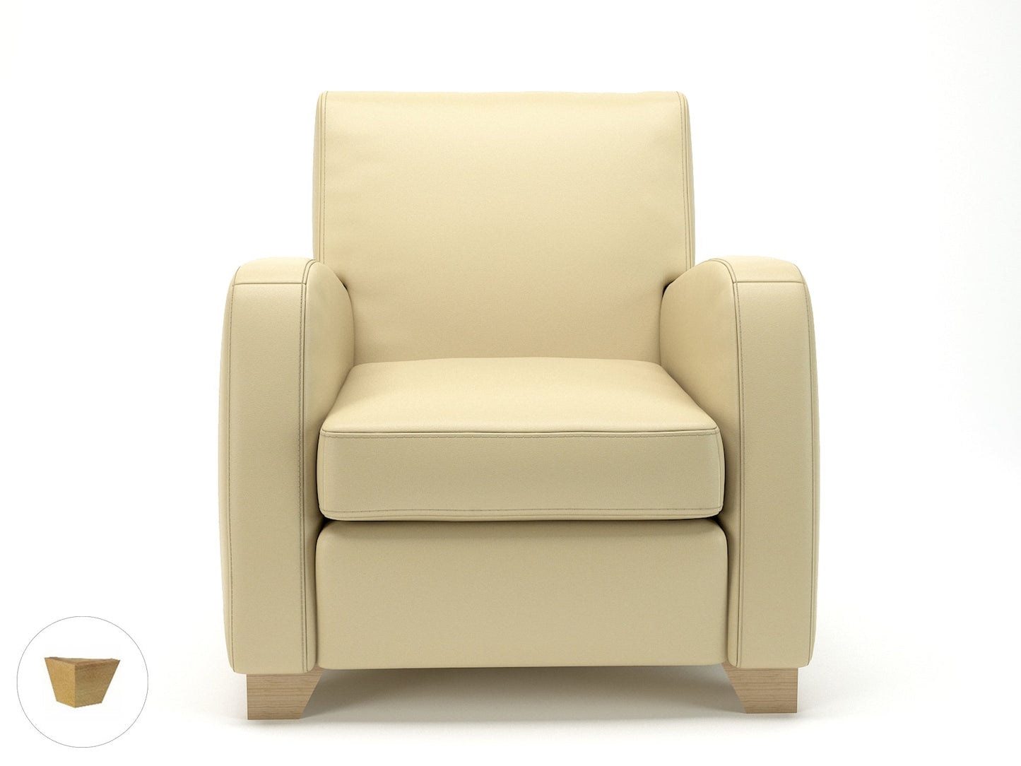 Wynne 81cm Wide Armchair in Cristina Marrone Ultima Faux Leather - Ergometric