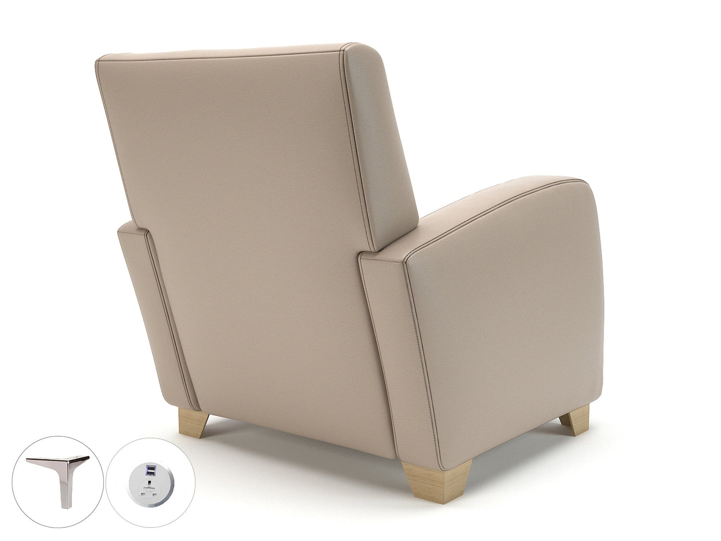 Wynne 81cm Wide Armchair in Cristina Marrone Ultima Faux Leather - Ergometric