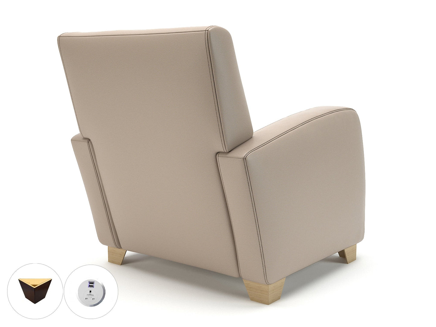 Wynne 81cm Wide Armchair in Cristina Marrone Ultima Faux Leather - Ergometric