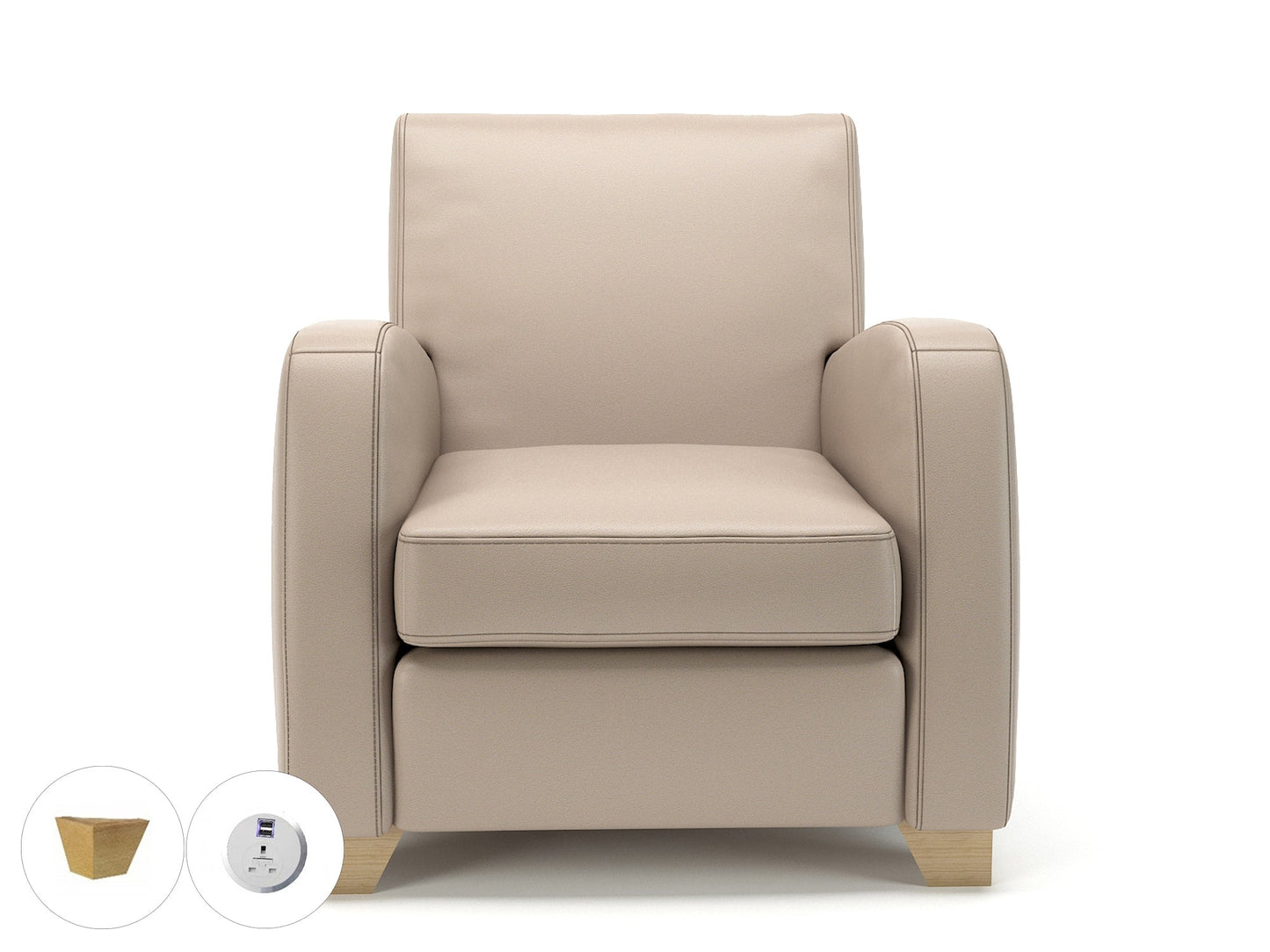 Wynne 81cm Wide Armchair in Cristina Marrone Ultima Faux Leather - Ergometric