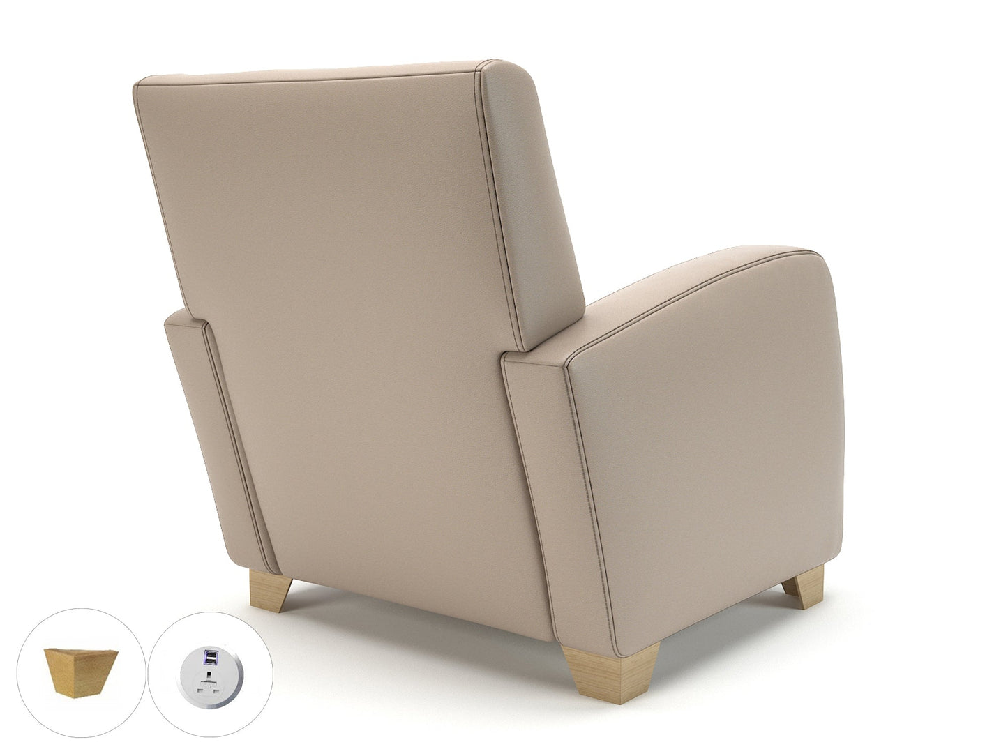 Wynne 81cm Wide Armchair in Cristina Marrone Ultima Faux Leather - Ergometric