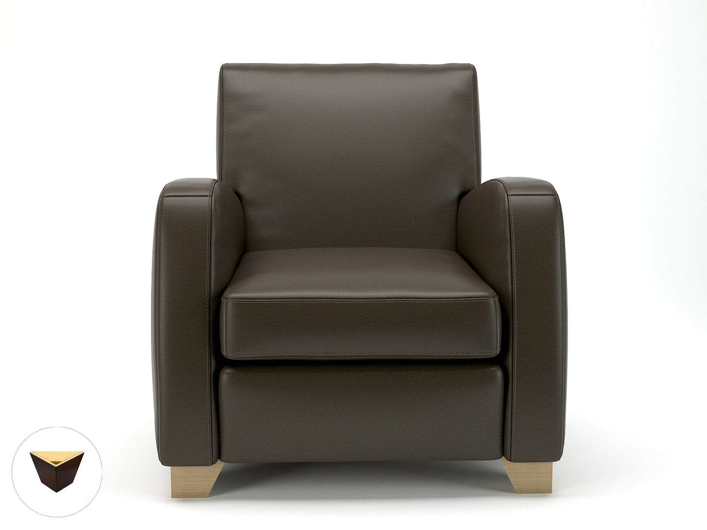 Wynne 81cm Wide Armchair in Cristina Marrone Ultima Faux Leather - Ergometric