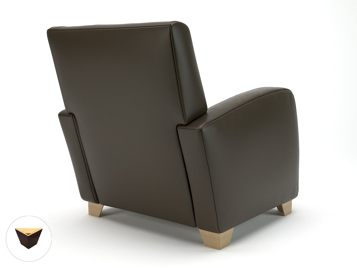 Wynne 81cm Wide Armchair in Cristina Marrone Ultima Faux Leather - Ergometric