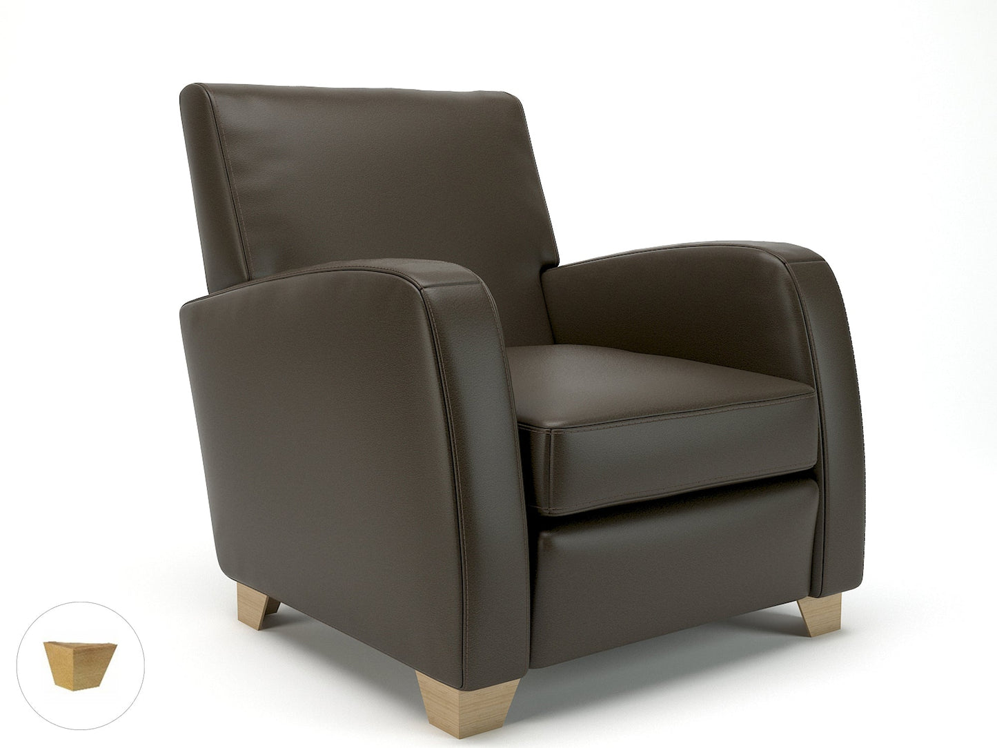 Wynne 81cm Wide Armchair in Cristina Marrone Ultima Faux Leather - Ergometric