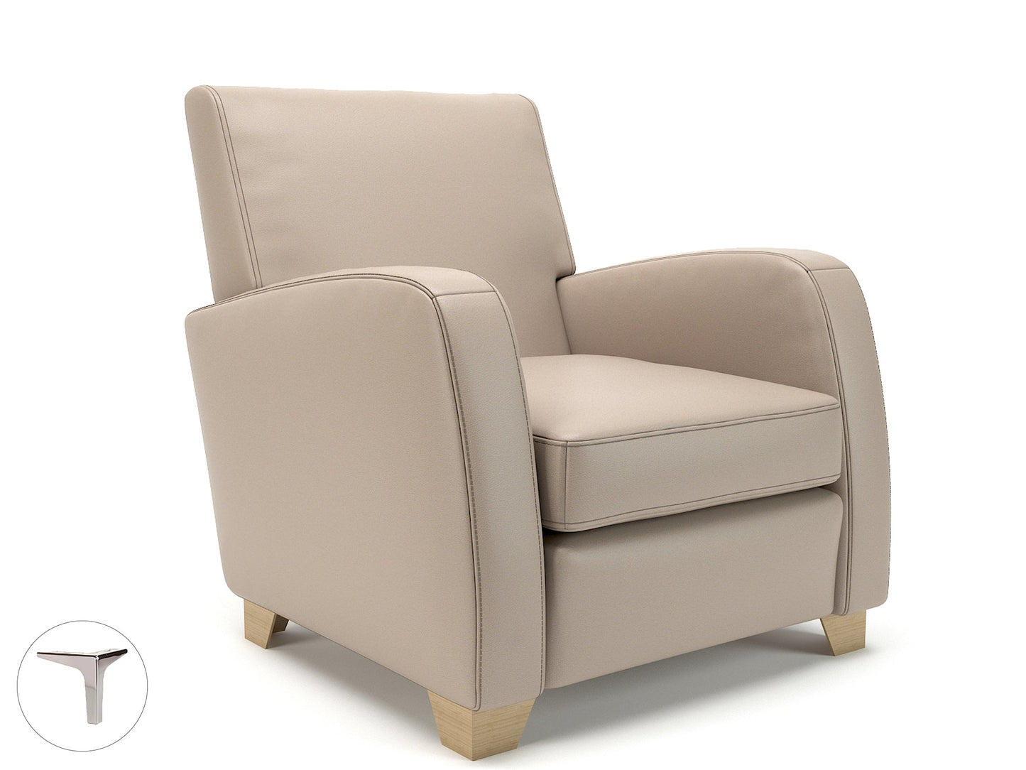 Wynne 81cm Wide Armchair in Cristina Marrone Ultima Faux Leather - Ergometric