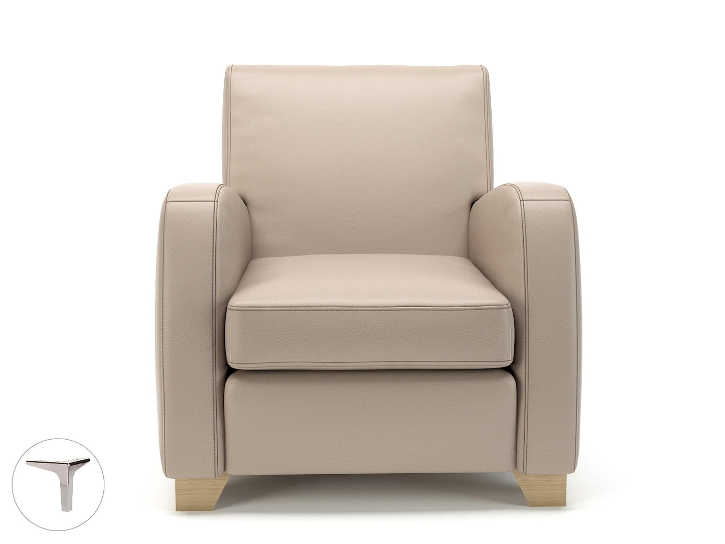 Wynne 81cm Wide Armchair in Cristina Marrone Ultima Faux Leather - Ergometric
