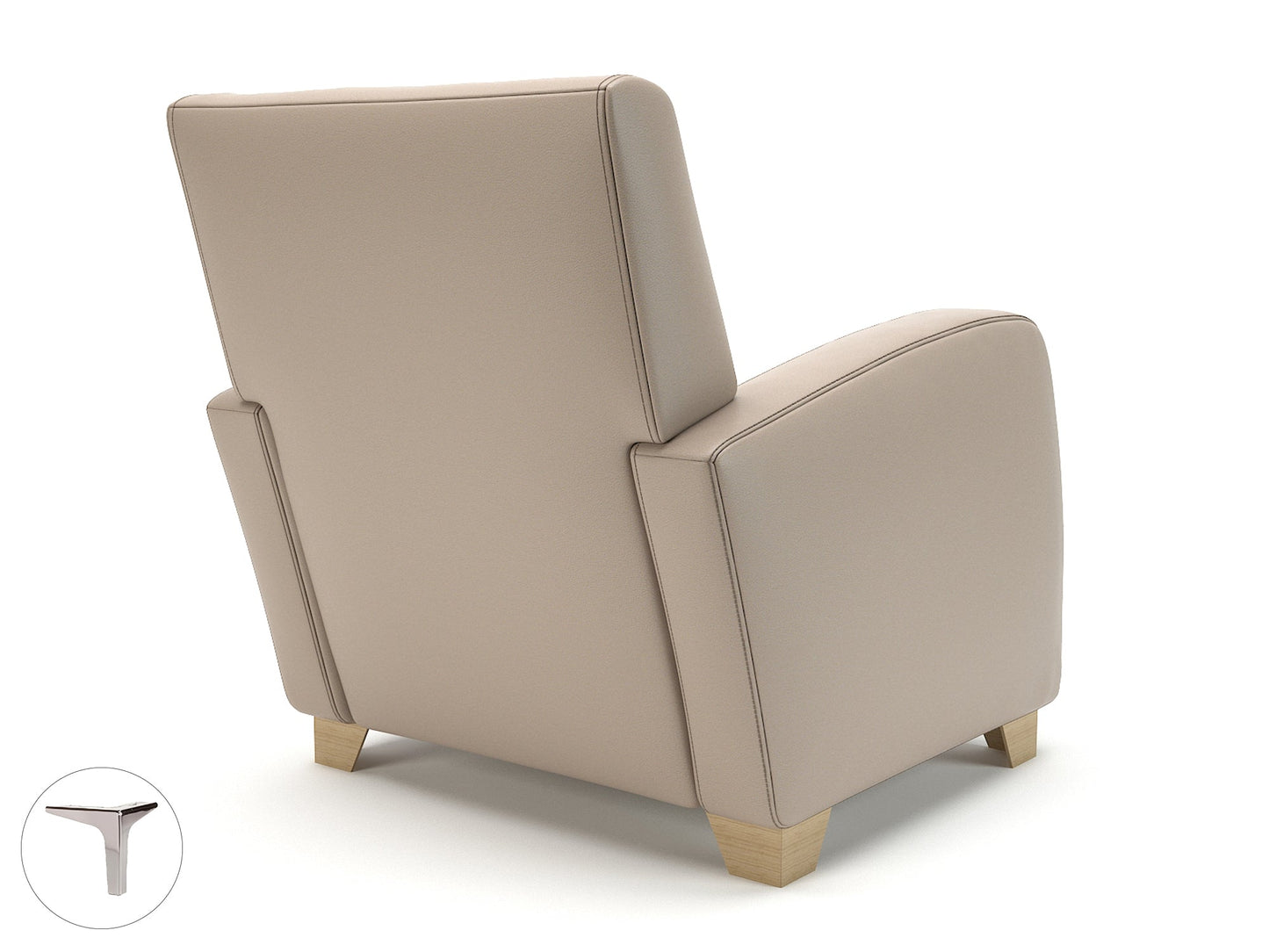 Wynne 81cm Wide Armchair in Cristina Marrone Ultima Faux Leather - Ergometric