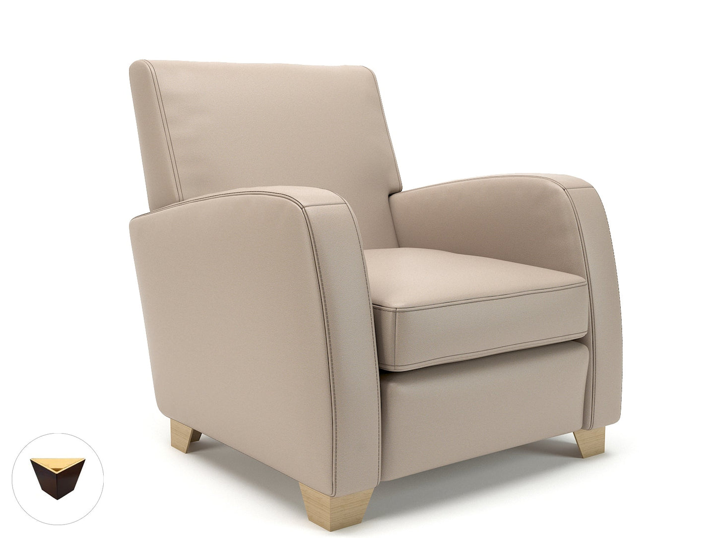 Wynne 81cm Wide Armchair in Cristina Marrone Ultima Faux Leather - Ergometric