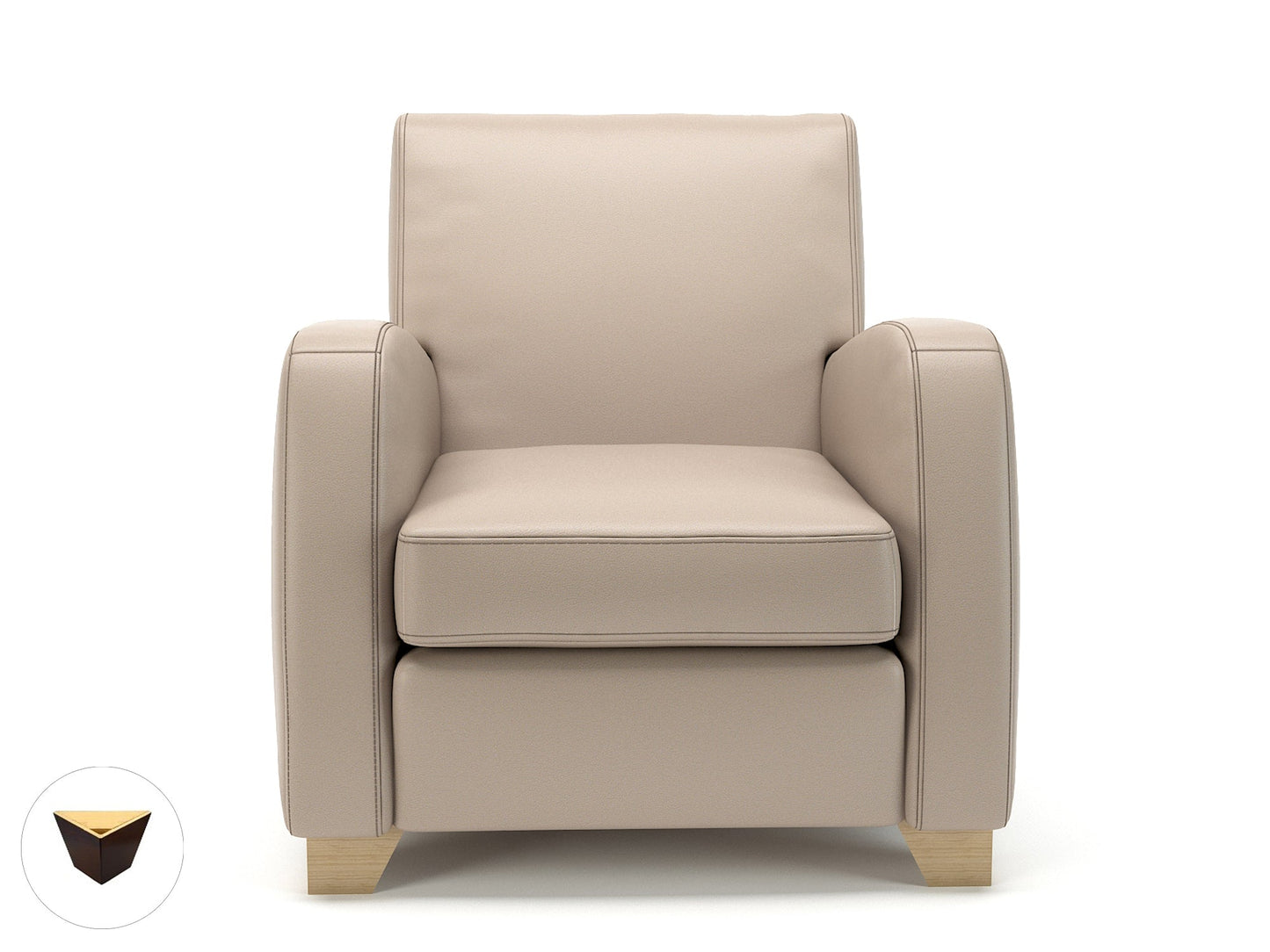 Wynne 81cm Wide Armchair in Cristina Marrone Ultima Faux Leather - Ergometric