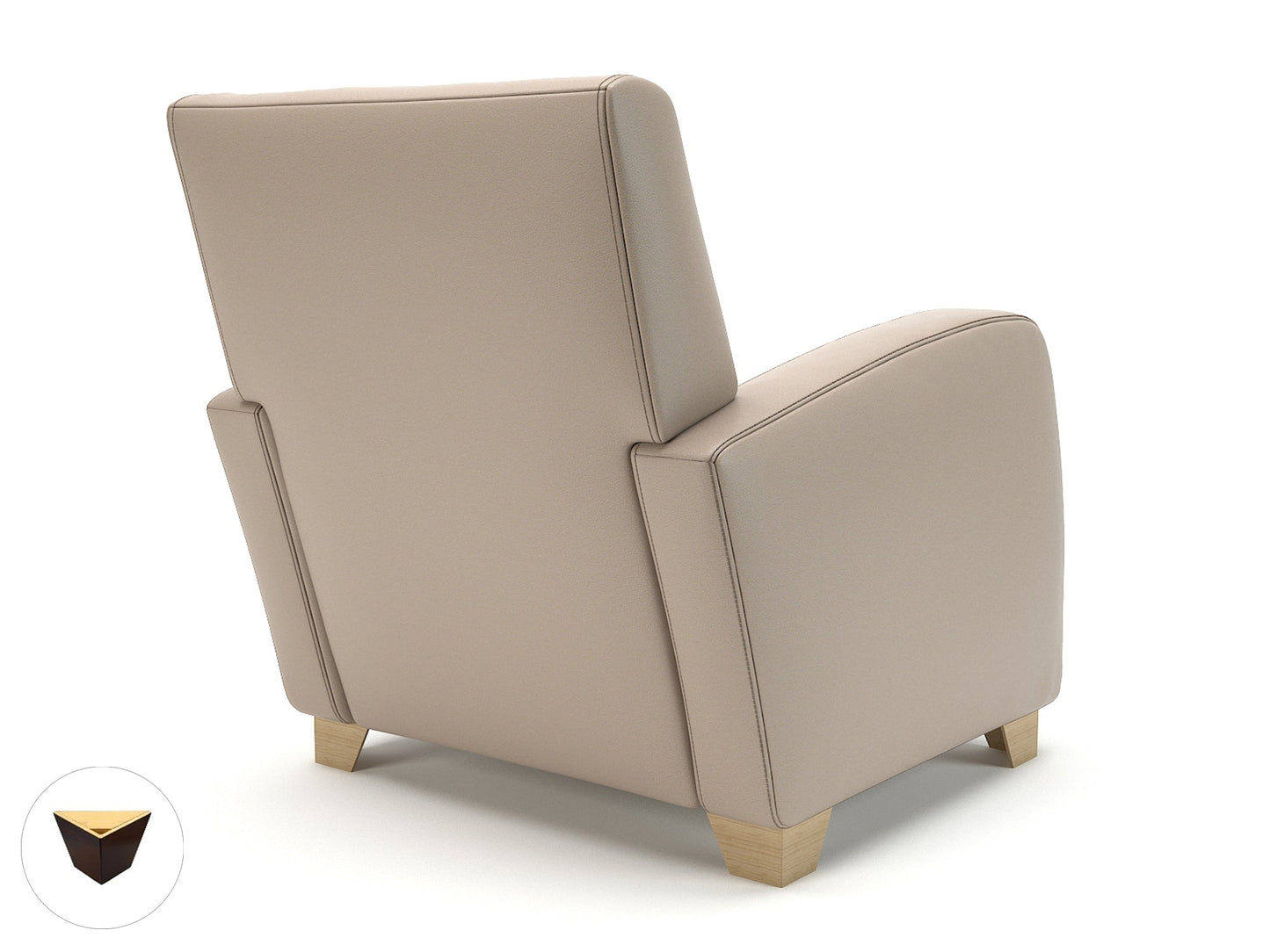 Wynne 81cm Wide Armchair in Cristina Marrone Ultima Faux Leather - Ergometric