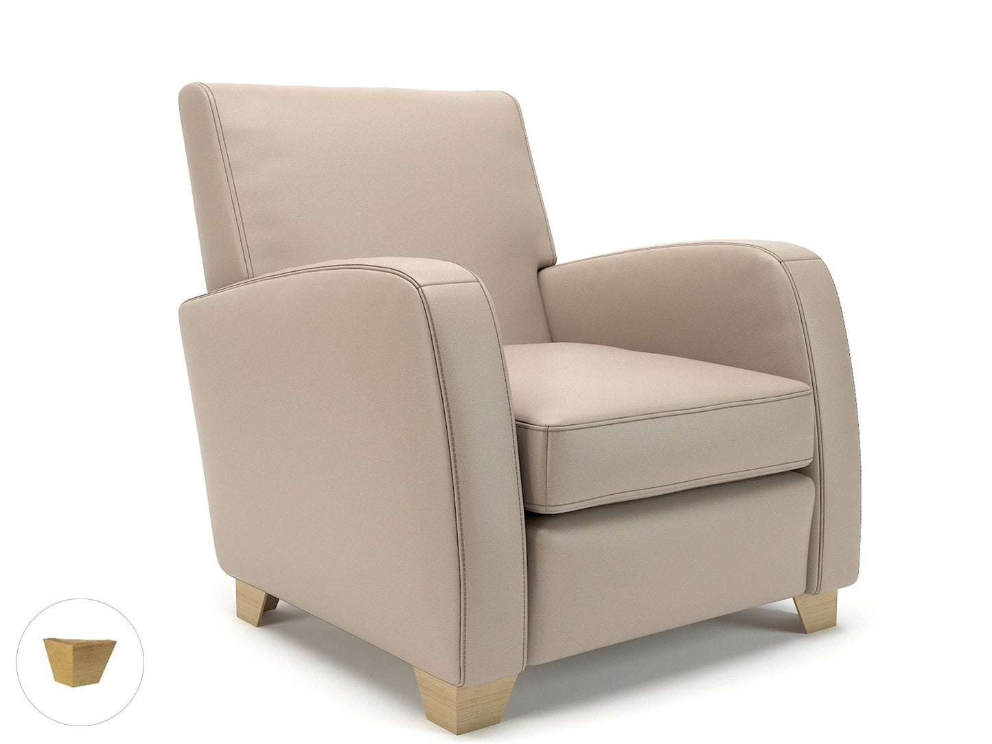 Wynne 81cm Wide Armchair in Cristina Marrone Ultima Faux Leather - Ergometric