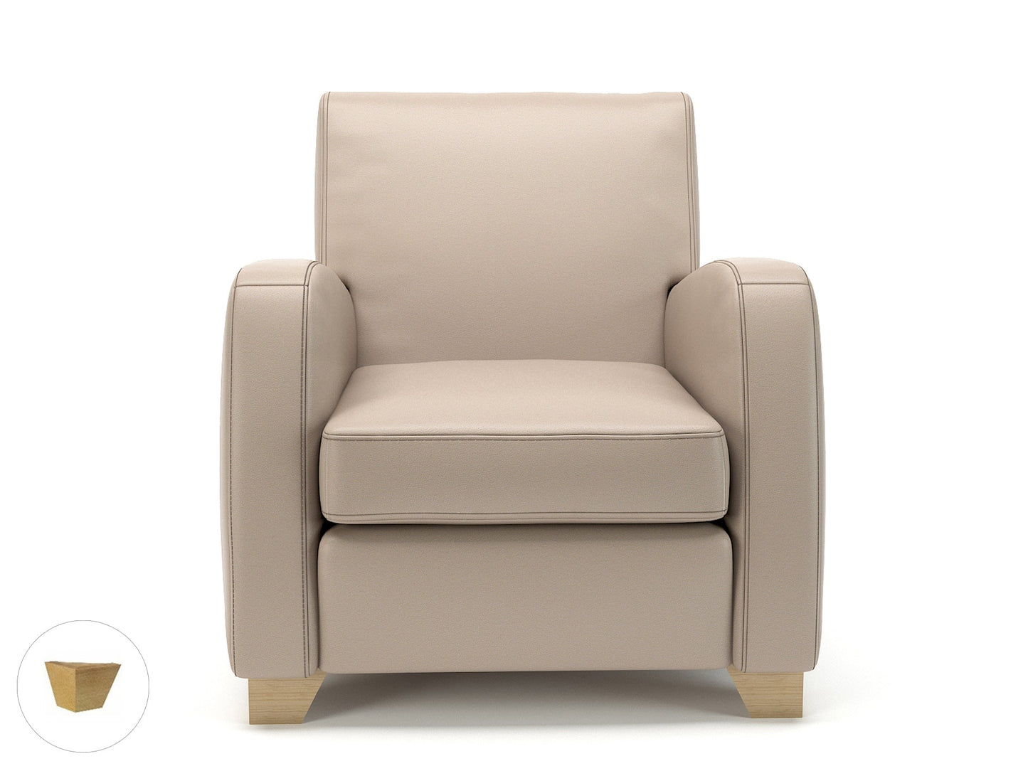 Wynne 81cm Wide Armchair in Cristina Marrone Ultima Faux Leather - Ergometric