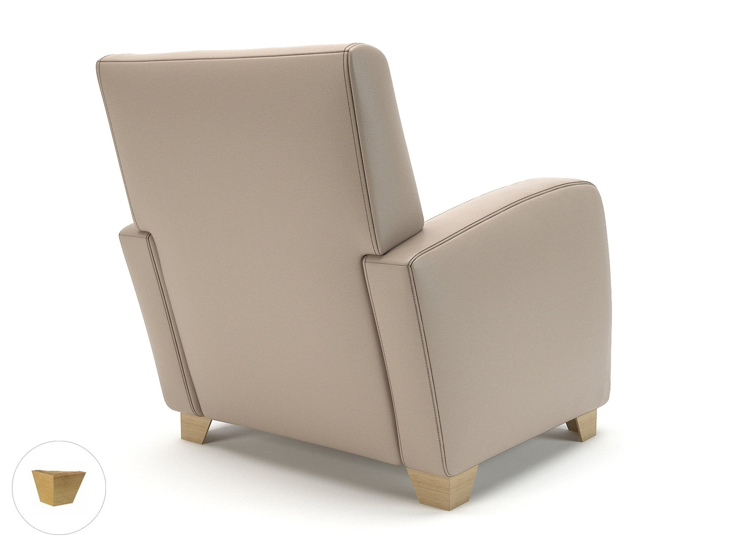 Wynne 81cm Wide Armchair in Cristina Marrone Ultima Faux Leather - Ergometric