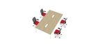 4 Person White Bench Desk Bundle With 4 N-Form Chairs - Ergometric