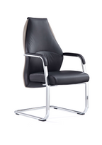 Mien High Back Leather Cantilever Visitor Office Chair - Black & Mink
