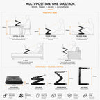 Ergonomic Adjustable Laptop Standing Desk with Cooling Fan