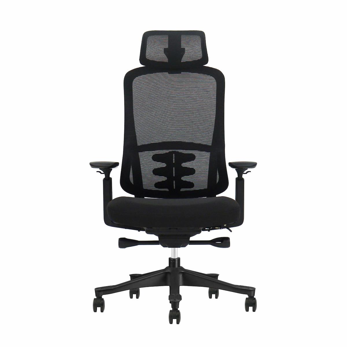 The Everything Chair with adjustable headrest, mesh back, armrests and upholstered seat